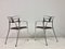 Aluminium and Leather Armchairs, Set of 2 7