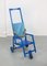 Mid-Century Blue Wooden Foldable Stroller, 1960s 1
