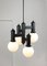 Geometric Black and Opaline Glass Ceiling Lamp, Image 3
