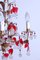 Vintage Chandelier with Transparent Ball Pendants and Red Leaves 10