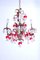 Vintage Chandelier with Transparent Ball Pendants and Red Leaves 4