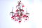 Vintage Chandelier with Transparent Ball Pendants and Red Leaves 3