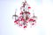 Vintage Chandelier with Transparent Ball Pendants and Red Leaves, Image 3