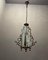 Italian Art Deco Bronze and Etched Glass Pendant Lamp, Image 1