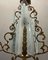 Italian Art Deco Bronze and Etched Glass Pendant Lamp 9