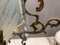 Italienische Art Deco Hängelampe aus Bronze & geätztem Glas 7