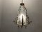 Italian Art Deco Bronze and Etched Glass Pendant Lamp 2