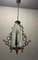 Italian Art Deco Bronze and Etched Glass Pendant Lamp 8
