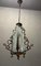 Italian Art Deco Bronze and Etched Glass Pendant Lamp, Image 8