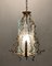 Italienische Art Deco Hängelampe aus Bronze & geätztem Glas 6