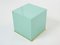 Turquoise Blue Lacquer and Brass Cube End Tables by Jean Claude Mahey, 1970s, Set of 2 6