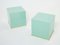 Turquoise Blue Lacquer and Brass Cube End Tables by Jean Claude Mahey, 1970s, Set of 2 4
