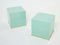 Turquoise Blue Lacquer and Brass Cube End Tables by Jean Claude Mahey, 1970s, Set of 2, Image 4