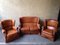 Leather Living Room Set, 1950s, Set of 3 1