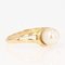 French Modern Cultured Pearl 18 Karat Yellow Gold Ring 6
