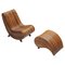 Postmodern Rattan Lounge Chair & Ottoman by Vivai Del Sud, 1960s, Set of 2 1