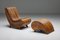 Postmoderner Sessel & Fußhocker aus Rattan von Vivai Del Sud, 1960er, 2er Set 3