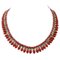 9 Karat Rose Gold and Silver Necklace with Coral & Diamonds 1