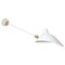 Mid-Century Modern White Wall Lamp with 1 Straight & 2 Swivelling Arms by Serge Mouille, Image 1