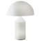 Lampe de Bureau Atollo Medium en Verre Blanc par Vico Magistretti pour Oluce 1