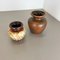 Multi-Color Pottery Fat Lava Vases from Scheurich, Germany, 1970s, Set of 2, Image 3
