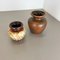 Vases Fat Lava en Poterie Multicolore de Scheurich, Allemagne, 1970s, Set de 2 3