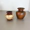 Multi-Color Pottery Fat Lava Vases from Scheurich, Germany, 1970s, Set of 2 2