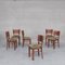 French Art Deco Oak Dining Chairs by Charles Dudouyt, Set of 6 2