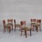 French Art Deco Oak Dining Chairs by Charles Dudouyt, Set of 6 3