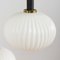 Ribbed Glass and Teak Pendant Lamp Attributed to Louis Kalff, 1960s 10