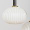 Ribbed Glass and Teak Pendant Lamp Attributed to Louis Kalff, 1960s 9