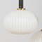 Ribbed Glass and Teak Pendant Lamp Attributed to Louis Kalff, 1960s, Image 9