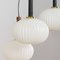 Ribbed Glass and Teak Pendant Lamp Attributed to Louis Kalff, 1960s 7