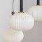 Ribbed Glass and Teak Pendant Lamp Attributed to Louis Kalff, 1960s, Image 7