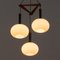 Ribbed Glass and Teak Pendant Lamp Attributed to Louis Kalff, 1960s, Image 4