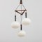 Ribbed Glass and Teak Pendant Lamp Attributed to Louis Kalff, 1960s, Image 1