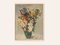 Bunter Art Deco Blumenstrauß, Öl auf Teller 1