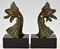 Art Deco Bronze Goldfish Bookends by Georges Garreau, Set of 2 4