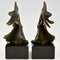 Art Deco Bronze Goldfish Bookends by Georges Garreau, Set of 2 5