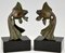 Art Deco Buchstützen aus Bronze in Goldfisch-Optik von Georges Garreau, 2er Set 3