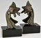 Fermalibri Art Deco in bronzo di Georges Garreau, set di 2, Immagine 2