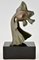 Art Deco Buchstützen aus Bronze in Goldfisch-Optik von Georges Garreau, 2er Set 7