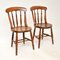 Antique Solid Elm Dining or Side Chairs, Set of 2 3