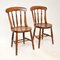 Antique Solid Elm Dining or Side Chairs, Set of 2, Image 3