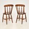 Antique Solid Elm Dining or Side Chairs, Set of 2 9