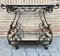 19th Century French Table Iron Bar Cart with Wheels 10