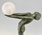 Lampe Art Déco Nude avec Globe par Max Le Verrier, 1928 12