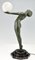 Art Deco Lamp Standing Nude with Globe by Max Le Verrier, 1928 5