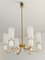 Brass and Glass Chandelier, Italy 1950s 4