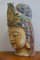 Large Wooden Buddha Head with Old Painting 9